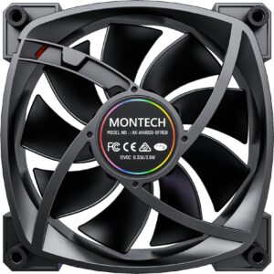 Montech RX140 PWM 140x140x25, Gehäuselüfter - RX140 PWM Black technikbar