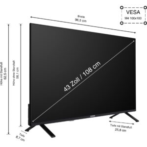 Telefunken QU43TO750S, QLED-Fernseher technikbar