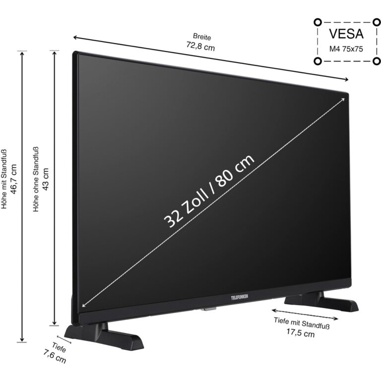 Telefunken XH32TO750S, LED-Fernseher technikbar