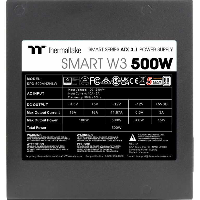 Thermaltake Smart W3 0500W, PC-Netzteil - PS-SPW-0500NNFAWE-1 technikbar