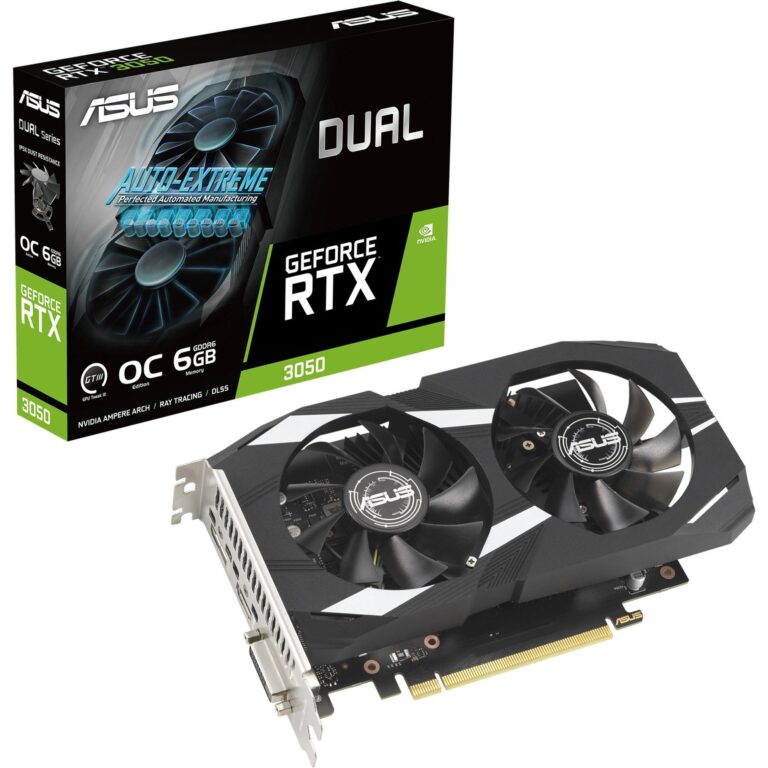 Asus GeForce RTX 3050 DUAL OC, Grafikkarte - 90YV0K60-M0NA00 technikbar