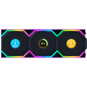 Lian Li UNI FAN SL120 LCD Wireless Reverse 3er-Pack inkl. Controller, Gehäuselüfter - LULI-101 technikbar