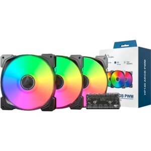 Montech HP140 ARGB PWM 140x140x25, Gehäuselüfter - HP140 ARGB PWM 3 in 1 Pack technikbar