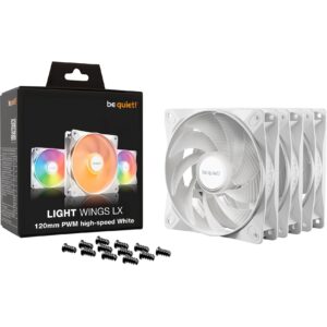 be quiet! Light Wings LX PWM high-speed 120 mm White Triple Pack, Gehäuselüfter - BL125 technikbar