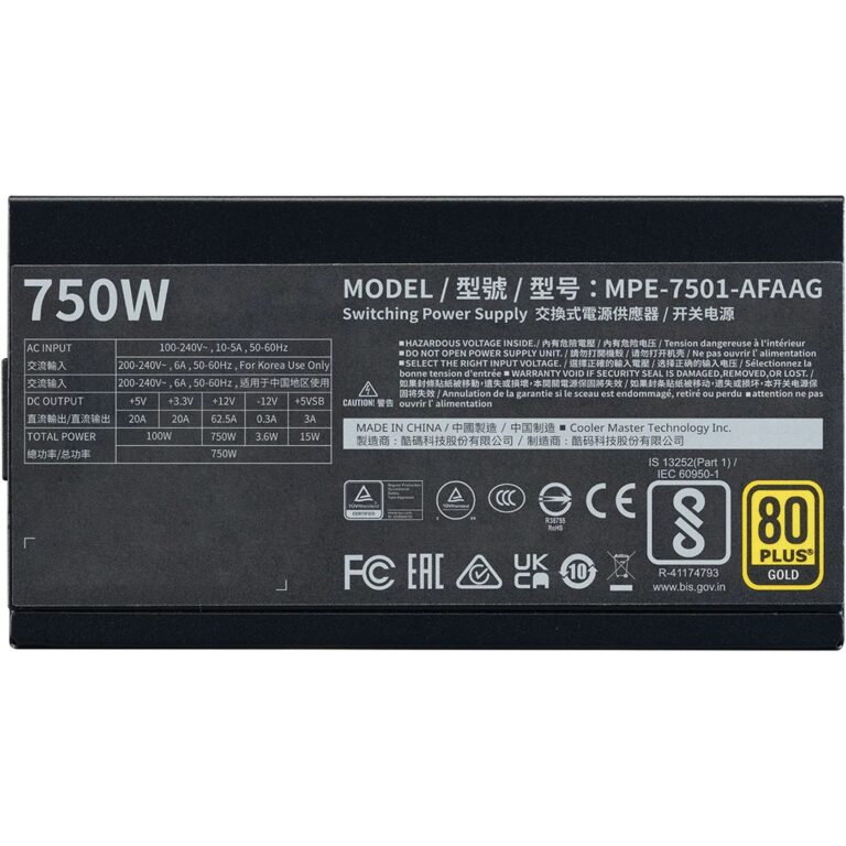 Cooler Master MWE 750 V2 Black, PC-Netzteil - MPE-7501-AFAAG-3EEU technikbar