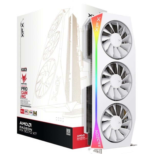 XFX Radeon RX 9070 XT OC Mercury RGB Magnetic Air, Grafikkarte