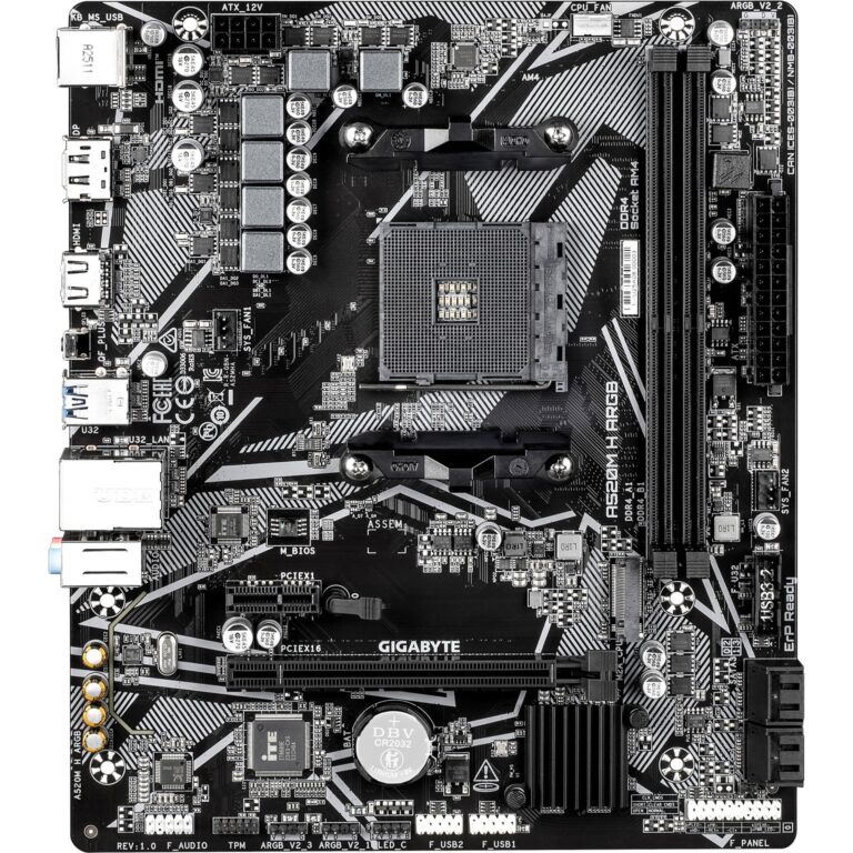 Gigabyte A520M H ARGB, Mainboard technikbar