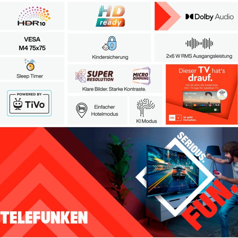 Telefunken XH32TP900S, LED-Fernseher technikbar